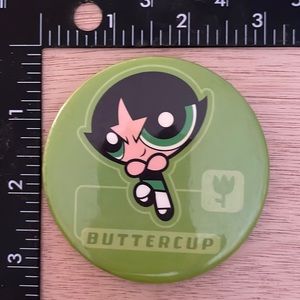 1998 Cartoon Network Powder Puff Girls Buttercup Collectors Pin Back Button